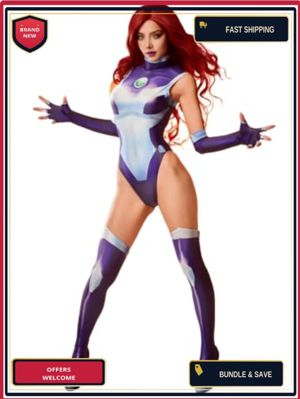 Spandex 3D Printed Bodysuit Costume with Gloves & Shoe Covers